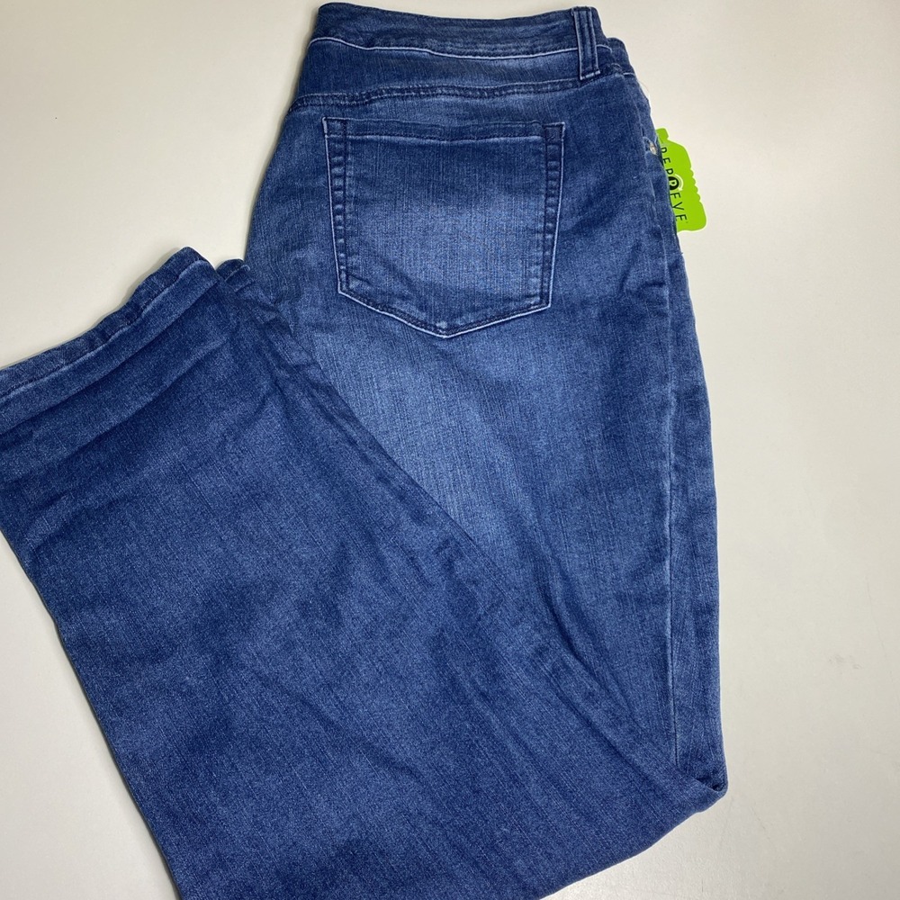 Style & Co Girlfriend Jeans Womens 14‎ Blue  Mid Rise Slimming Pocket Stretch
